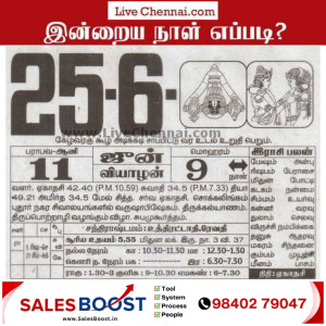 Auspicious (Nalla Neram) time today (June 25th)