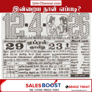 Auspicious (Nalla Neram) time today (April 12th)