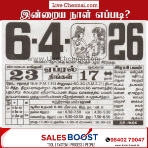 Auspicious (Nalla Neram) time today (April 6th)