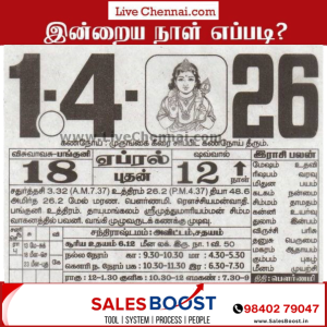 Auspicious (Nalla Neram) time today (April 1st)