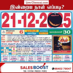 Auspicious (Nalla Neram) time today (Dec 21st)