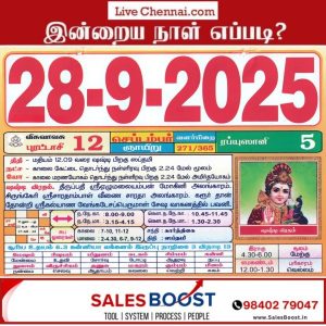 Auspicious (Nalla Neram) time today (Sep 28th)