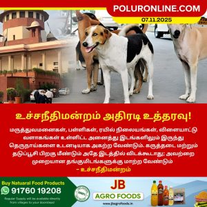 தெருநாய்கள் அகற்ற உச்சநீதிமன்றம் அதிரடி உத்தரவு!